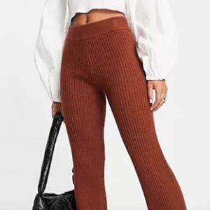 ASOS Design Ribbed Knitted Flair Pants, Size US 18